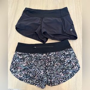 Lululemon shorts size 4 - black and floral